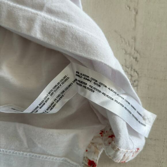 Denim & Flower White with Stripes Polo Cotton Poly Blend
size Large - Picture 5 of 6